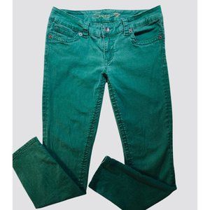 Seven7 Women’s Holiday Green Skinny Stretch Jeans